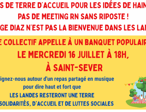 16 Juillet 18h. PAS DE TERRE D’ACCUEIL POUR LES IDÉES DE HAINE. PAS DE MEETING RN SANS RIPOSTE !