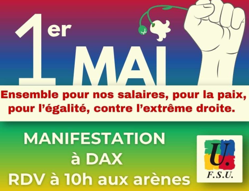 1er MAI : Ensemble pour nos salaires, pour la paix, pour l’égalité, contre l’extrême droite.